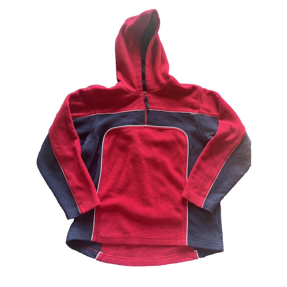 Athletech Red/Blue Y2K quarter zip fleece with hood - 10/12 Unisex